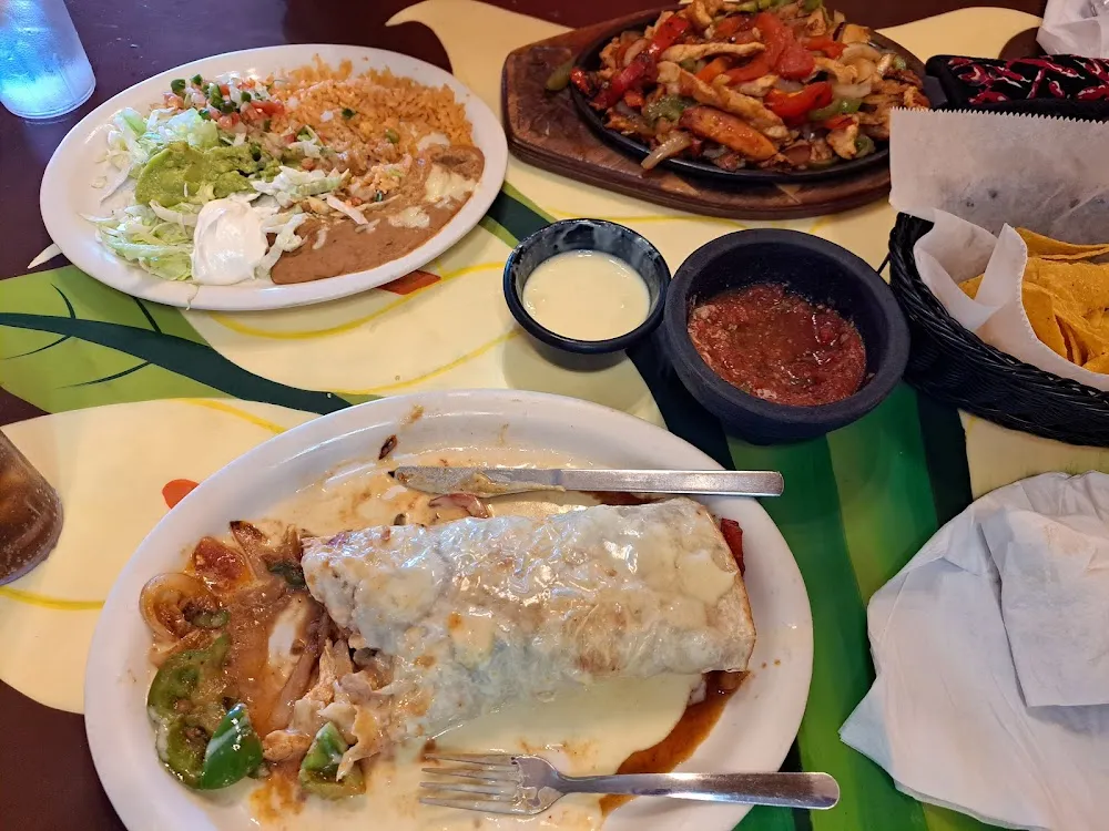 Burrito Grande Fajita and Chicken Fajita